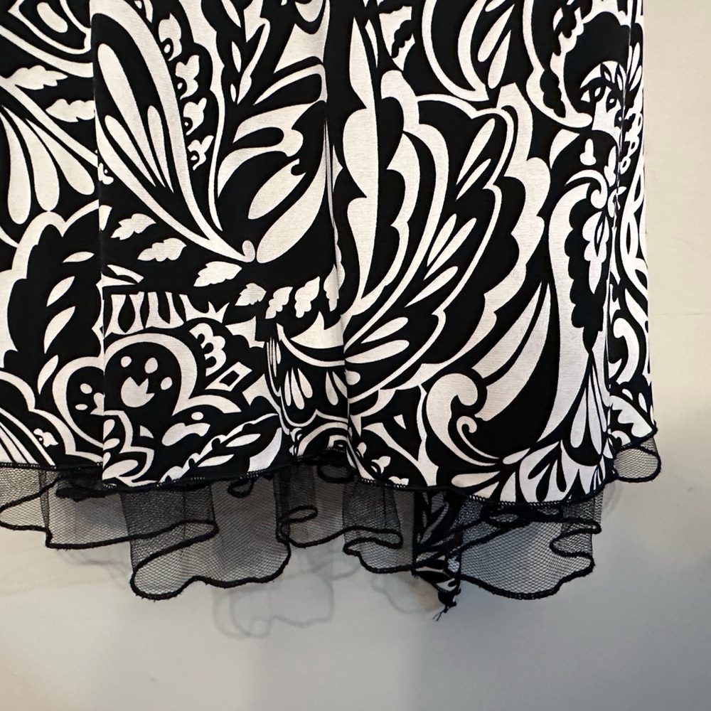 Vintage Y2K Era Speechless Black & White Patterned Dress w/ Pink Trim Medium - Picture 3 of 8